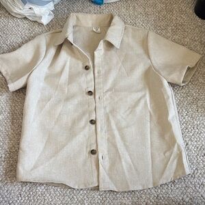 SHEIN Beige Short Sleeve Button-Up Shirt